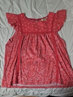 Rewind Coral Paisley Flutter Tank Top